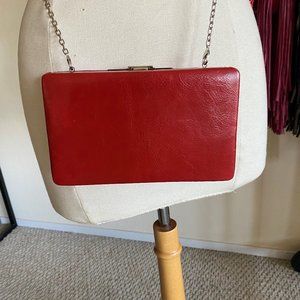 Alicia Klein red leather organizer clutch/cb